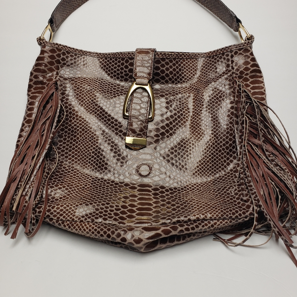 G.I.L.I leather snake skin handbag